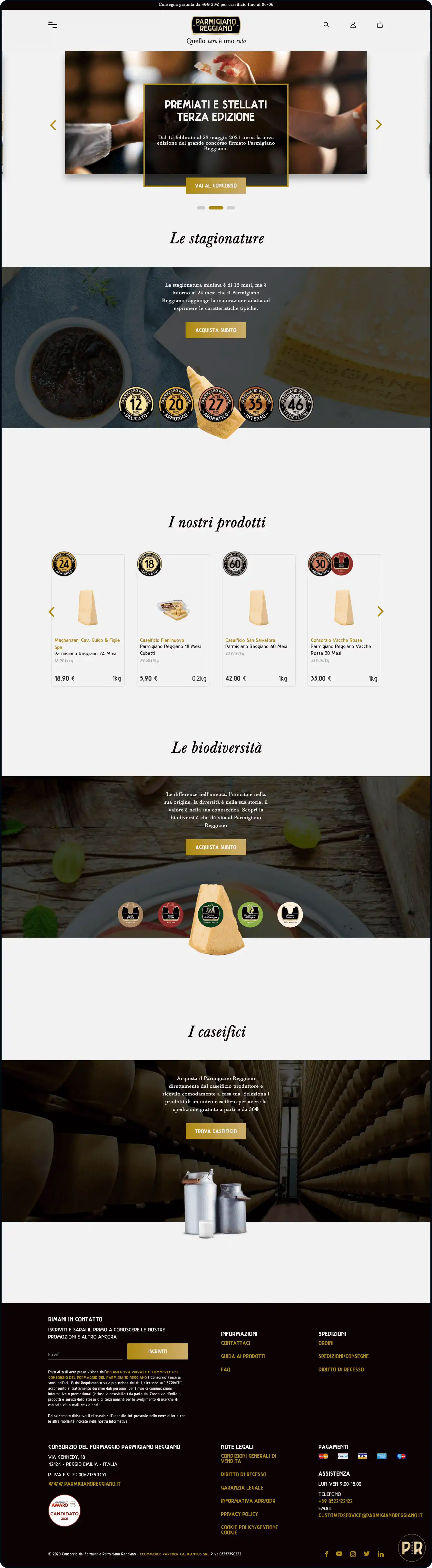 shop Parmigiano Reggiano homepage - Spotview