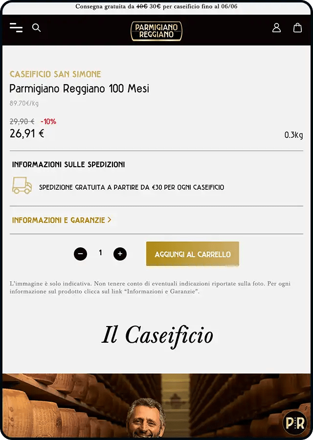 shop Parmigiano Reggiano prodotto - Spotview