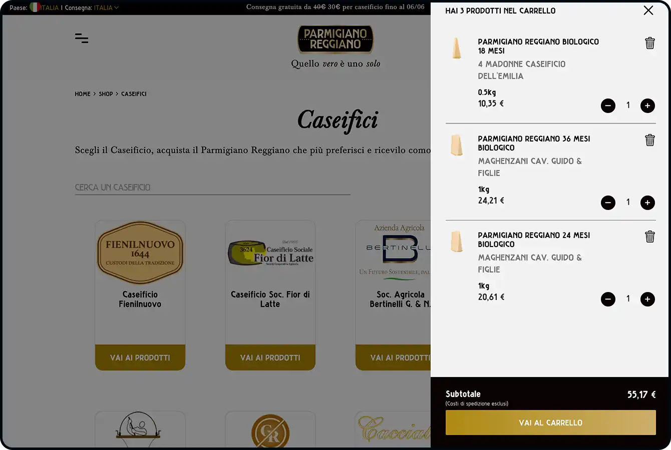 shop Parmigiano Reggiano carrello - Spotview