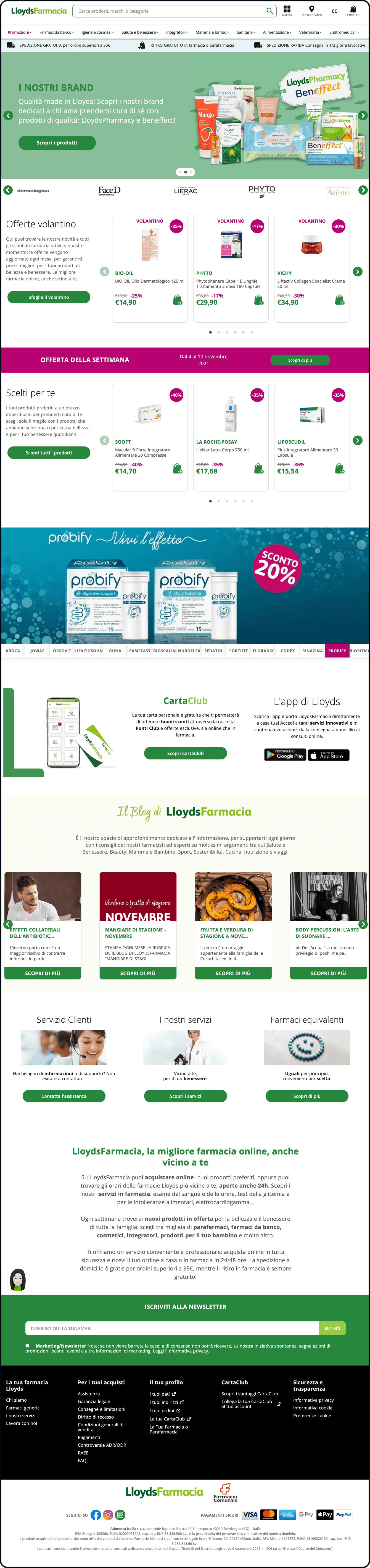 Sito Lloydsfarmacia homepage - Spotview