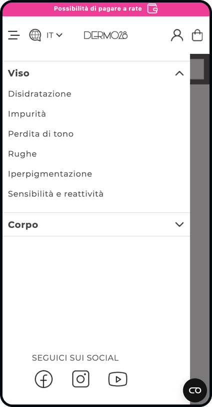 Sito Dermo28 menu - Spotview