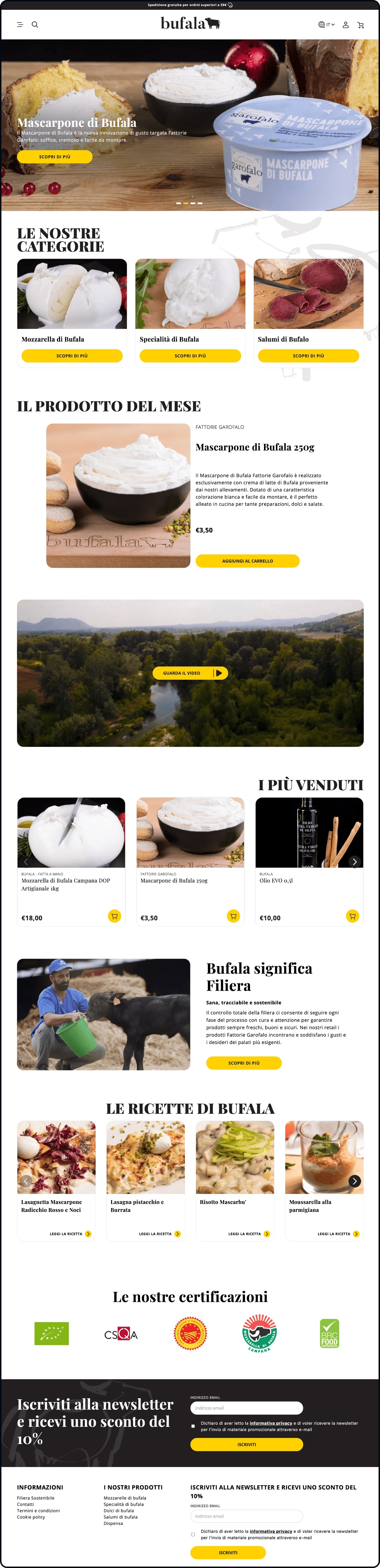 Sito Fattorie Garofalo homepage - Spotview